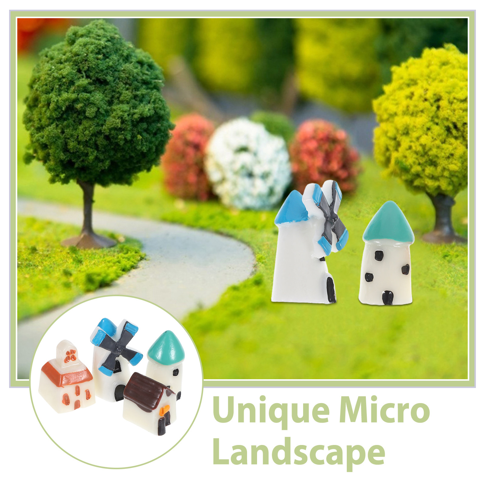 4Pcs Charming Mini Landscape R - огляд і ціна Bonsai Garden Landscape Design
