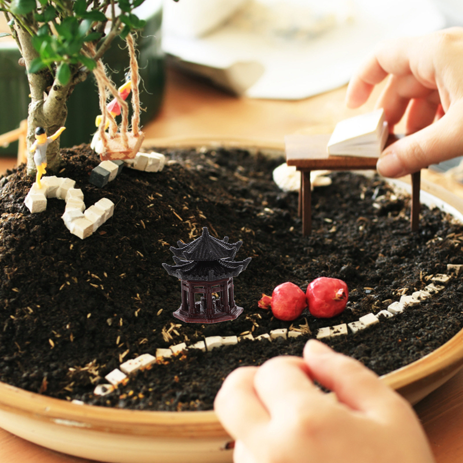 Delicate Plastic Pavilion Orna - огляд і ціна Bonsai Garden Landscape Design