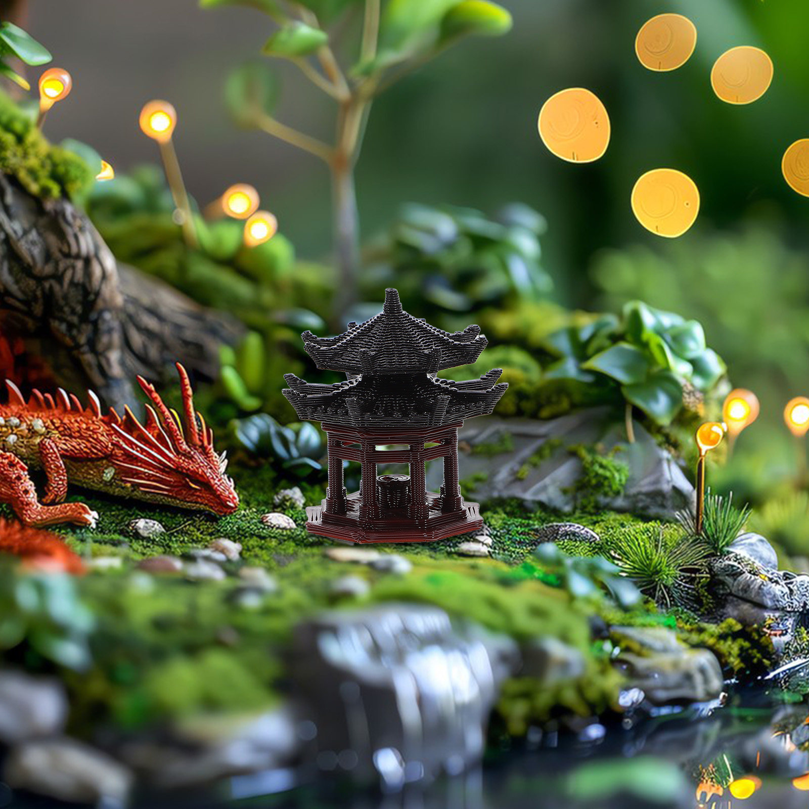 Delicate Plastic Pavilion Orna - огляд і ціна Bonsai Garden Landscape Design