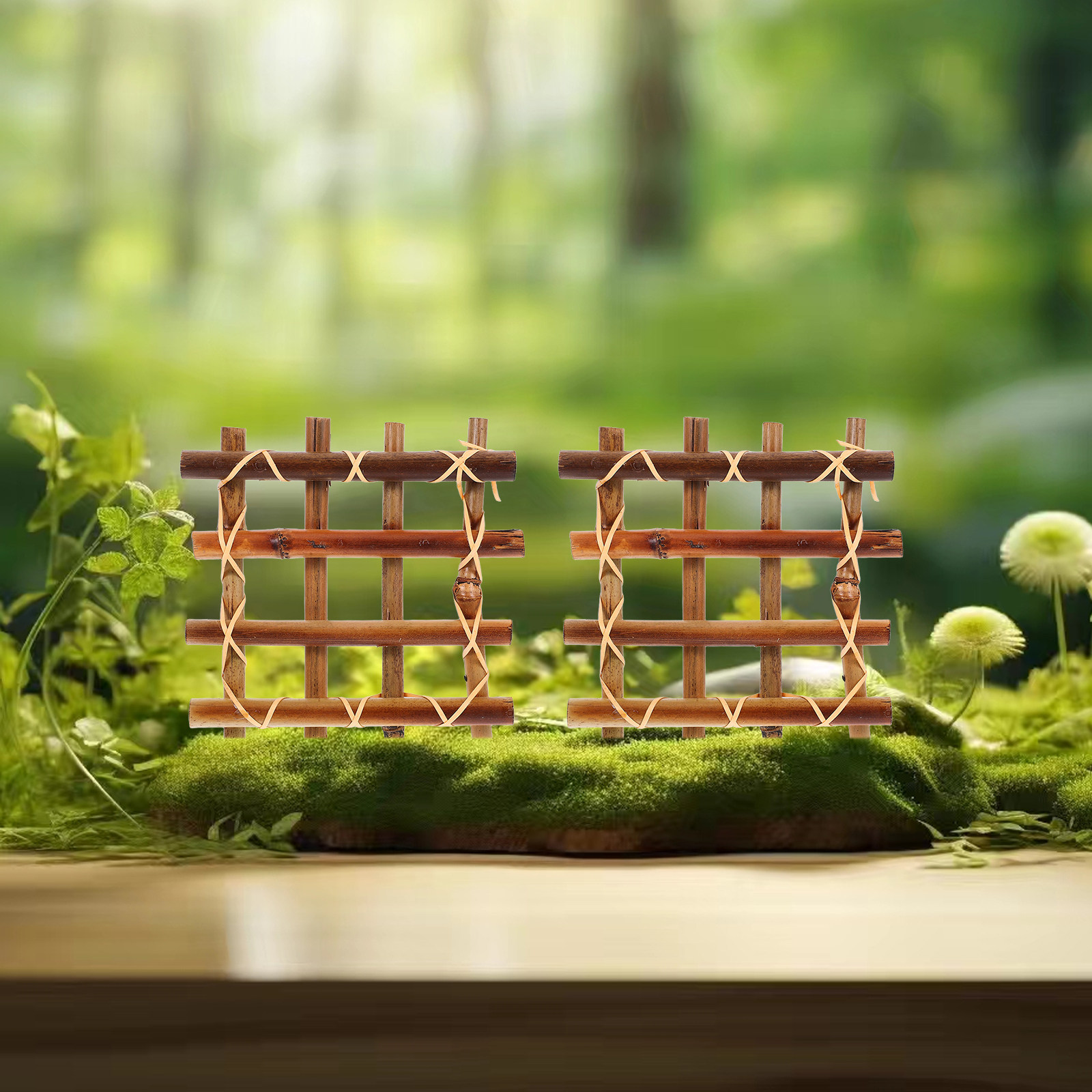 2Pcs Bamboo Fence Miniature Gr - огляд і ціна Bonsai Garden Landscape Design