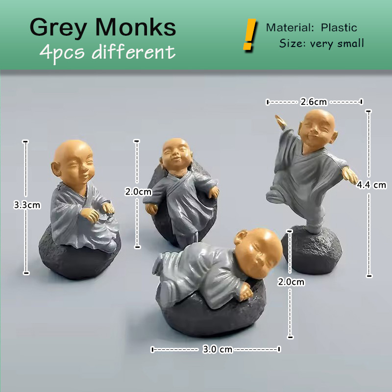 4pcs Chinese Kong Fu Monk Figu - огляд і ціна Bonsai Garden Art
